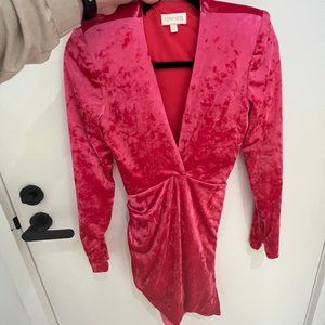 Pink velvet ronny kobo mini dress XS